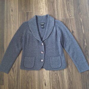 💙 Rafaella Marino Wool Blend Cardigan Sweater Size M Grandmacore Preppy Fall